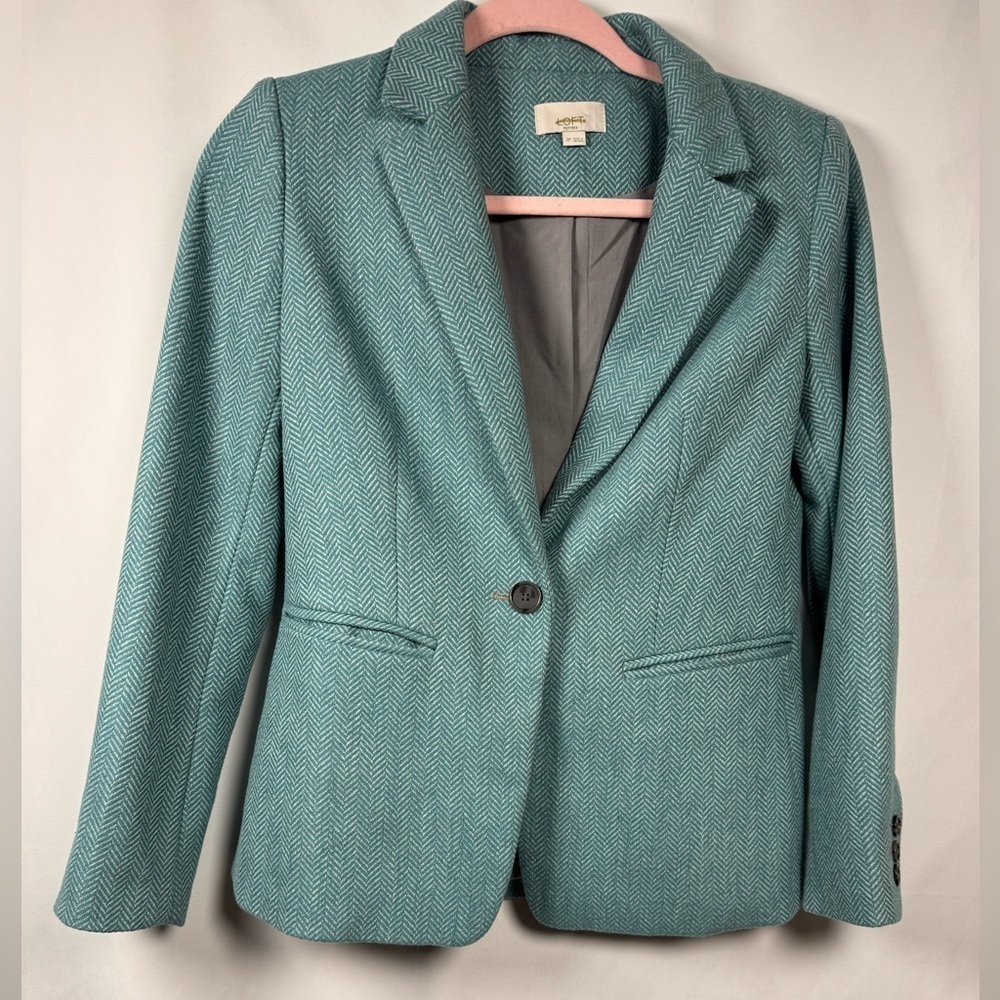 LOFT Blue Blazer Structured Professional Style 2P